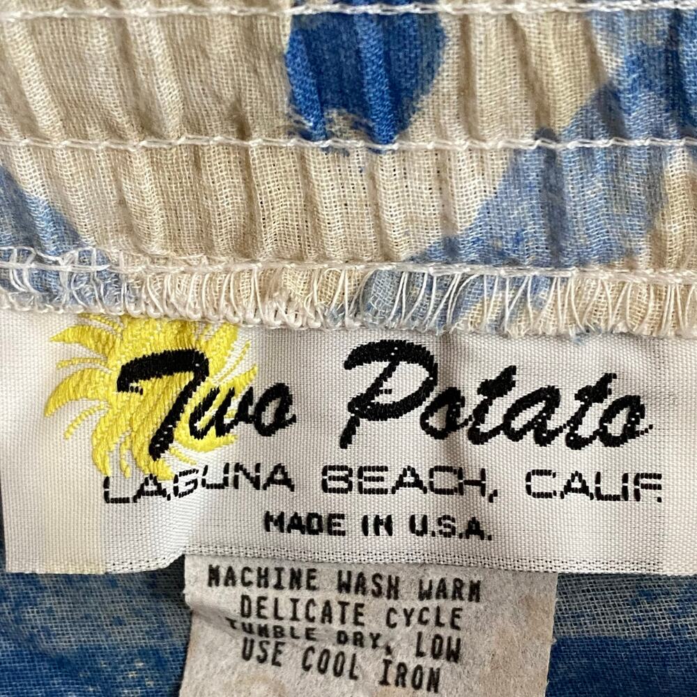 Vintage 80s 90s NOS Two Potato Tiered Midi Skirt XS Pastel Boho Coastal Sheer - Picture 8 of 9